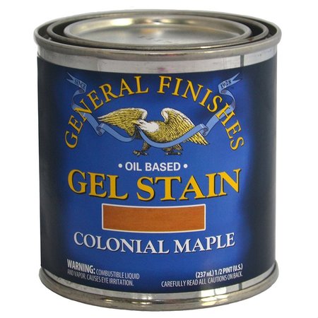 GENERAL FINISHES 1/2 Pt Colonial Maple Gel Stain Oil-Based Heavy Bodied Stain CMH